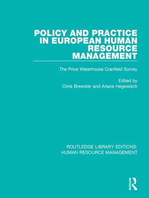 cover image of Policy and Practice in European Human Resource Management